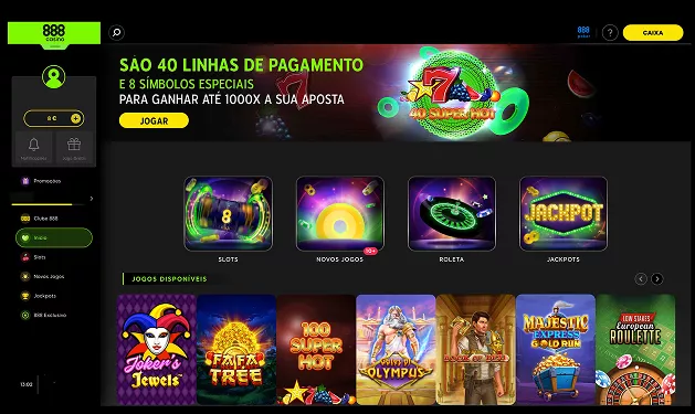 Interface do 888casino com destaque para slots Gates of Olympus e Sweet Bonanza