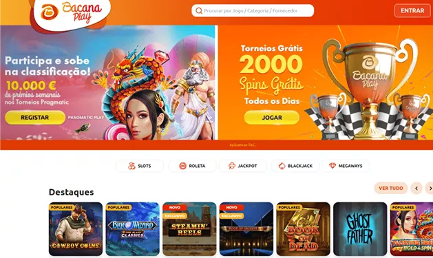 Página oficial da Bacanaplay com catálogo de casino