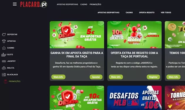 Casino online do Placard com catálogo de slots e jogos de mesa