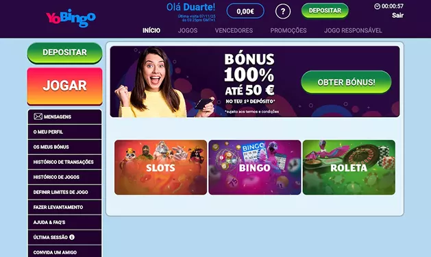Casino YOBINGO com bónus sem depósito para bingo online